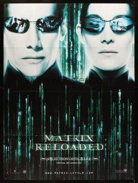 1k712 MATRIX RELOADED teaser French 1p '03 cool image of Keanu Reeves & Carrie-Anne Moss!