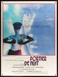 1k725 NIGHT PORTER French 1p '74 Il Portiere di notte, Bogarde, sexy topless Charlotte Rampling!