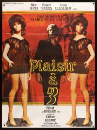 1k744 PLAISIR A TROIS French 1p '74 Jess Franco, Marquis de Sade, wacky image of mannequins!