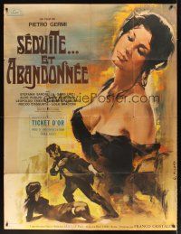 1k763 SEDUCED & ABANDONED French 1p '64 art of sexy Stefania Sandrelli by Georges Allard!