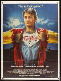 1k801 TEEN WOLF French 1p '86 great artwork of teenage werewolf Michael J. Fox by L. Cowell!
