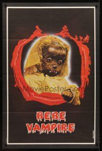 1k503 GRAVE OF THE VAMPIRE teaser French 31x47 R1980s wild Jean Simon art of baby vampire monster!