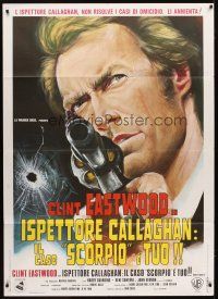 1k023 DIRTY HARRY Italian 1p '72 great different art of Clint Eastwood pointing gun, Don Siegel