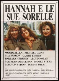 1k025 HANNAH & HER SISTERS Italian 1p '86 Woody Allen, Mia Farrow, Dianne Weist & Barbara Hershey!
