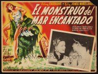 1k299 CREATURE FROM THE HAUNTED SEA Mexican LC '61 art of sea monster's hand grabbing sexy girl!