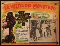 1k319 FROM HELL IT CAME Mexican LC '57 great image of wacky tree monster holding girl!