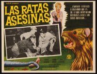 1k342 KILLER SHREWS Mexican LC '59 great different art of girl screaming at giant shrew!