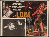 1k347 LA LOBA Mexican LC R70s border art of wolf & sexy girl in see-through dress!