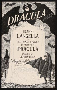 1k109 DRACULA stage play WC '77 cool vampire horror art by producer Edward Gorey!