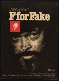 1k112 F FOR FAKE WC '76 Orson Welles' Verites et mensonges, fakery, great image!