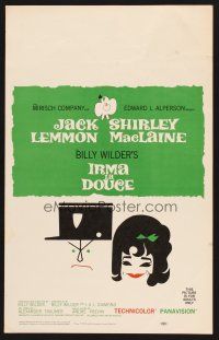 1k126 IRMA LA DOUCE WC '63 Billy Wilder, great art of Shirley MacLaine & Jack Lemmon!