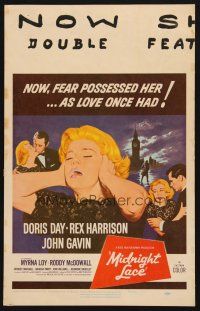 1k130 MIDNIGHT LACE WC '60 Rex Harrison, John Gavin, fear possessed Doris Day as love once had!