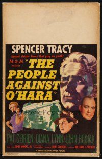1k138 PEOPLE AGAINST O'HARA linen WC '51 Spencer Tracy against sinister forces that prey on youth!