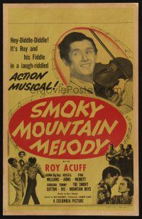 1k151 SMOKY MOUNTAIN MELODY WC '48 Roy Acuff and his fiddle in a laugh-riddled action musical!