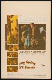 1k153 SPIRIT OF ST. LOUIS WC '57 James Stewart as aviator Charles Lindbergh, Billy Wilder