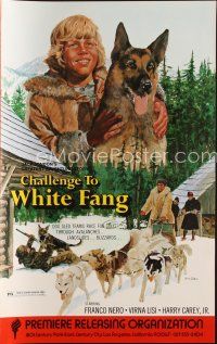 1k183 CHALLENGE TO WHITE FANG pressbook '75 Lucio Fulci, cool art of German Shepherd & sled dogs!