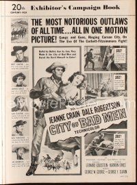 1k184 CITY OF BAD MEN pressbook '53 Jeanne Crain, Dale Robertson, Richard Boone!