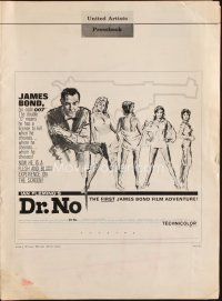 1k192 DR. NO pressbook '62 Sean Connery is the most extraordinary gentleman spy James Bond 007!