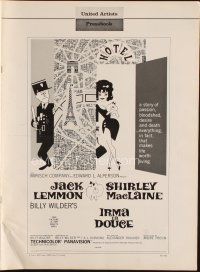 1k208 IRMA LA DOUCE pressbook '63 Shirley MacLaine & Jack Lemmon, directed by Billy Wilder!