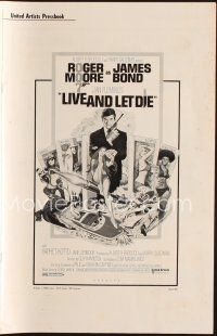 1k220 LIVE & LET DIE pressbook '73 art of Roger Moore as James Bond!