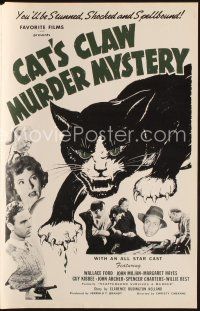 1k247 SCATTERGOOD SURVIVES A MURDER pressbook R40s Guy Kibbee, Cat's Claw Murder Mystery!