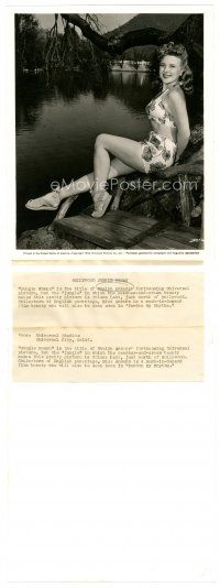 1m163 EVELYN ANKERS 8x10 still '44 The Jungle Woman posing in sexy outfit by Toluca Lake!