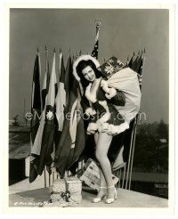 1m031 ANN MILLER 8x10 still '44 in sexiest Santa outfit by flags of the Allied Nations!