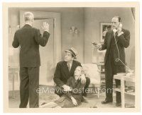 1m172 FATAL HOUR 8x10 still '40 Boris Karloff as Mr. Wong holding phone & pointing gun at villain!