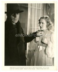 1m254 HISTORY IS MADE AT NIGHT 8x10 still '37 Charles Boyer grabs Jean Arthur's pearl necklace!