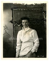 1m287 IRON PETTICOAT 8x10 still '56 smiling close up of Katharine Hepburn in white shirt!