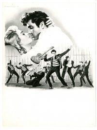 1m292 JAILHOUSE ROCK French 7.25x9.5 still '63 art of Elvis Presley from French 1p by Roger Soubie
