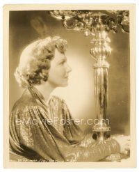 1m300 JEAN ARTHUR 8x10 still '30s great profile portrait in satin gown by elaborate lamp!