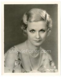 1m310 JOAN BENNETT 8x10 still '30s youthful head & shoulders portrait wearing pearls!