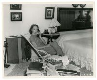 1m368 LILLIAN GISH 8x10 still '40s talking on the telephone in room filled with her belongings!