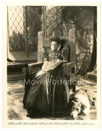 1m431 MARY OF SCOTLAND 8x10 still '36 John Ford, wonderful c/u of Katharine Hepburn on her throne!