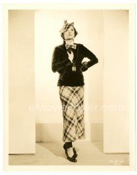 1m465 MYRNA LOY 8x10 still '30s full-length portrait of the sexy actress in wonderful plaid outfit