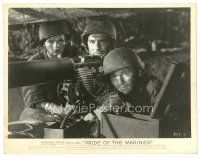 1m528 PRIDE OF THE MARINES 8x10 still '45 c/u of John Garfield with his men by machine gun!