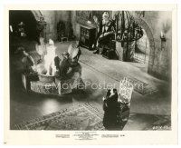 1m553 RAVEN 8x10 still '63 Vincent Price on chandelier over Boris Karloff by fire!