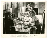 1m563 REBECCA 8x10 still R56 Alfred Hitchcock, Laurence Olivier & Joan Fontaine at dining table!