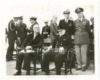 1m193 FRANKLIN D. ROOSEVELT/WINSTON CHURCHILL 7x9 news photo '41 meeting on British battleship!