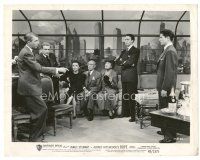1m575 ROPE 8x10 still '48 Alfred Hitchcock, rest of cast watches Stewart talk to Dall & Granger!