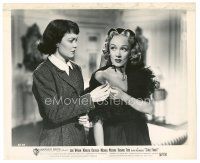 1m634 STAGE FRIGHT 8x10 still '50 Jane Wyman takes Marlene Dietrich's cigarette, Alfred Hitchcock