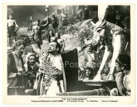 1m661 TEN COMMANDMENTS 8x10 still '56 Cecil B. DeMille classic Edward G. Robinson & golden calf!