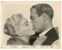 1m712 VERTIGO 8x10 still '58 Hitchcock, close up of James Stewart kissing blonde Kim Novak!