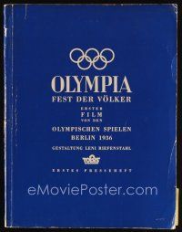 1p001 OLYMPIAD German presskit '38 Part I of Leni Riefenstahl's 1936 Munich Olympics documentary!
