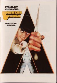 1p563 CLOCKWORK ORANGE Austrian program '72 Kubrick classic, great different art on back cover!
