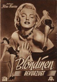 1p597 GENTLEMEN PREFER BLONDES Austrian program '54 sexy Marilyn Monroe & Jane Russell, different!