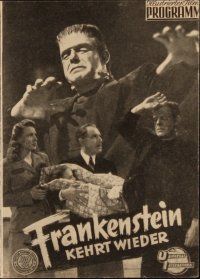1p598 GHOST OF FRANKENSTEIN Austrian program '50 different images of monster Lon Chaney Jr.!