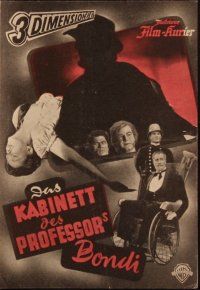 1p612 HOUSE OF WAX Austrian program '53 Vincent Price, Charles Bronson, cool different 3-D images!