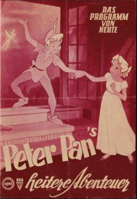 1p664 PETER PAN Austrian program '54 Walt Disney cartoon fantasy classic, different images!